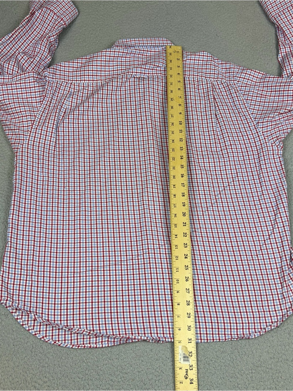 Barbour Shirt Men’s XL (Fits 3XL) Red and Blue Check Cotton Button-Up - Picture 6 of 9